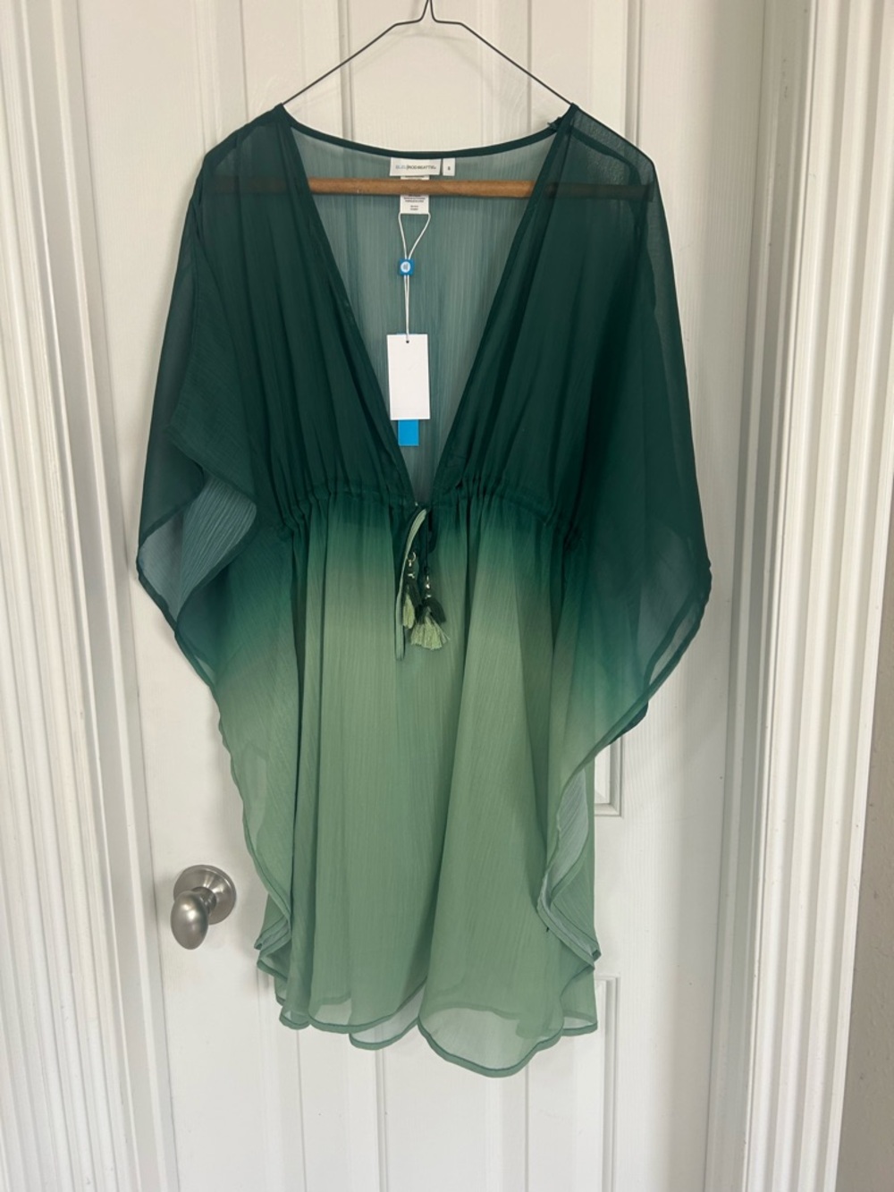 Bleu Rod Beattie Green Ombre V-Neck Chiffon Tunic